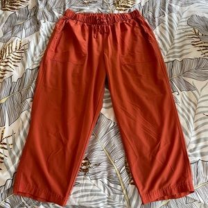 Rusty/coral stretchtech drawstring pants
